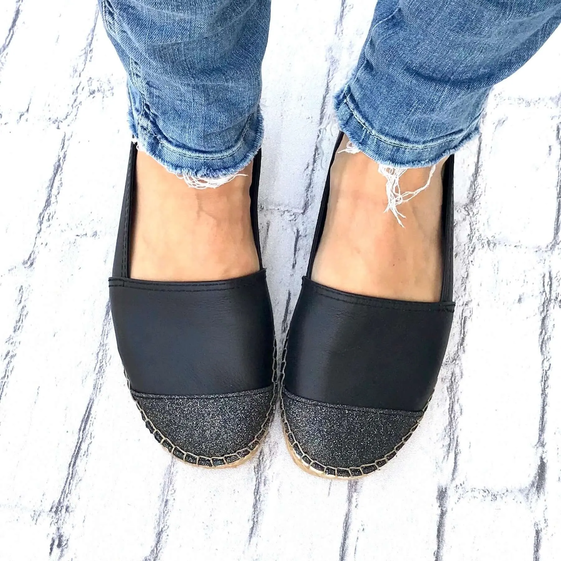 Classic Espadrille in Midnight Glitter