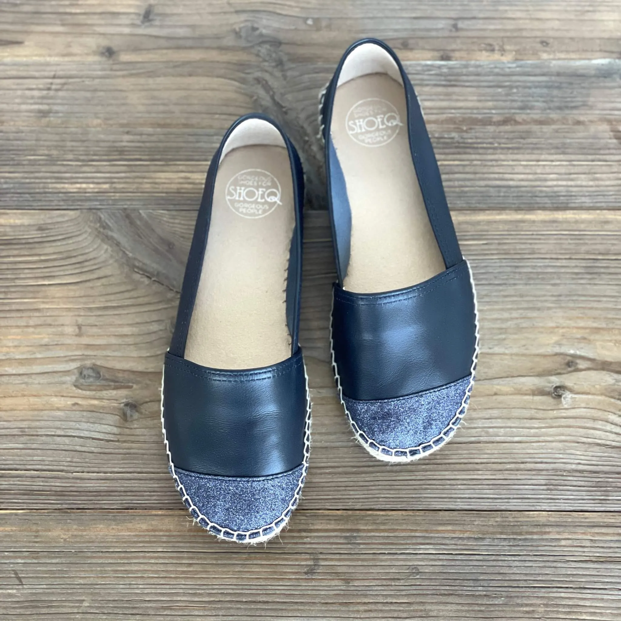 Classic Espadrille in Navy Glitter