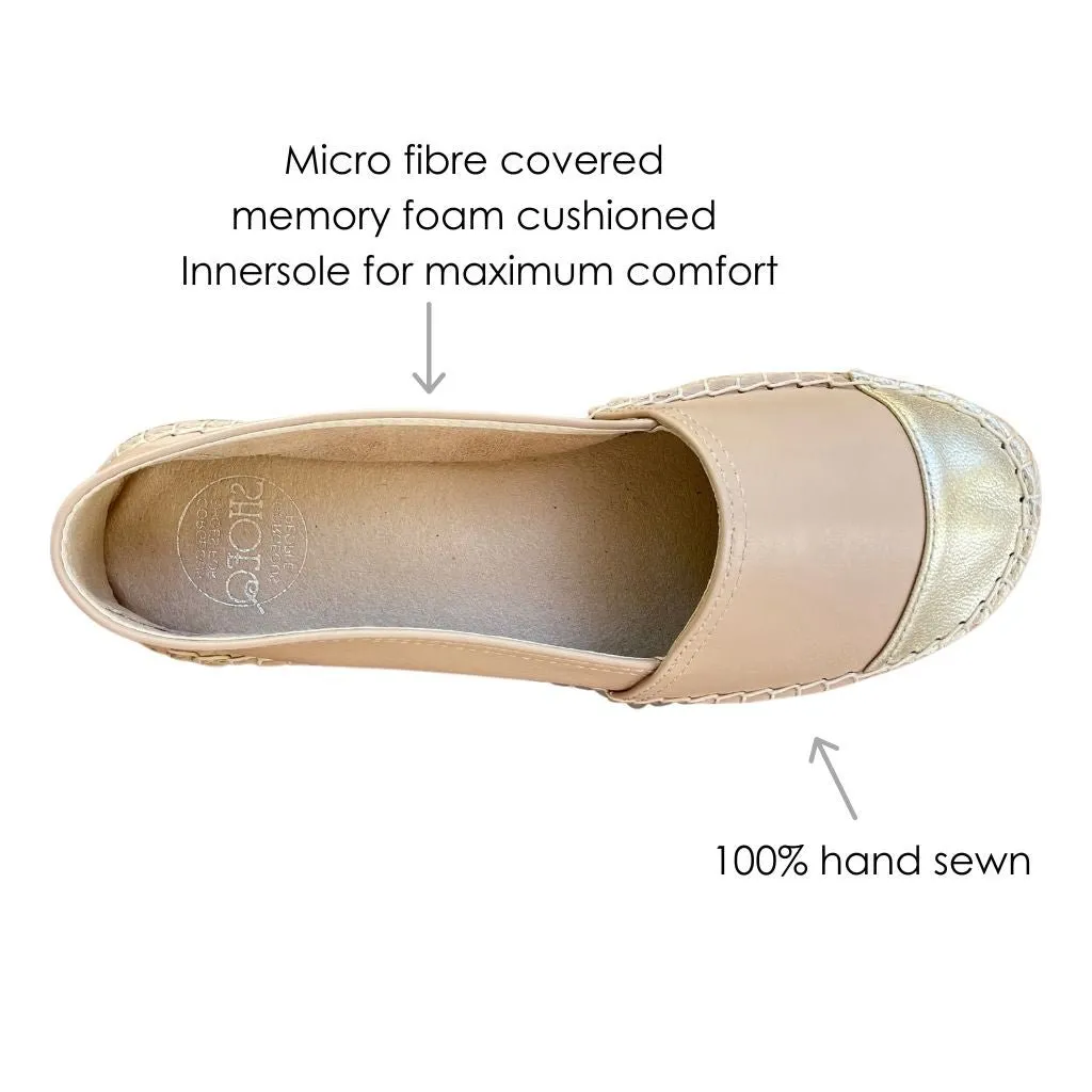 Classic Espadrille In Sandy Champagne