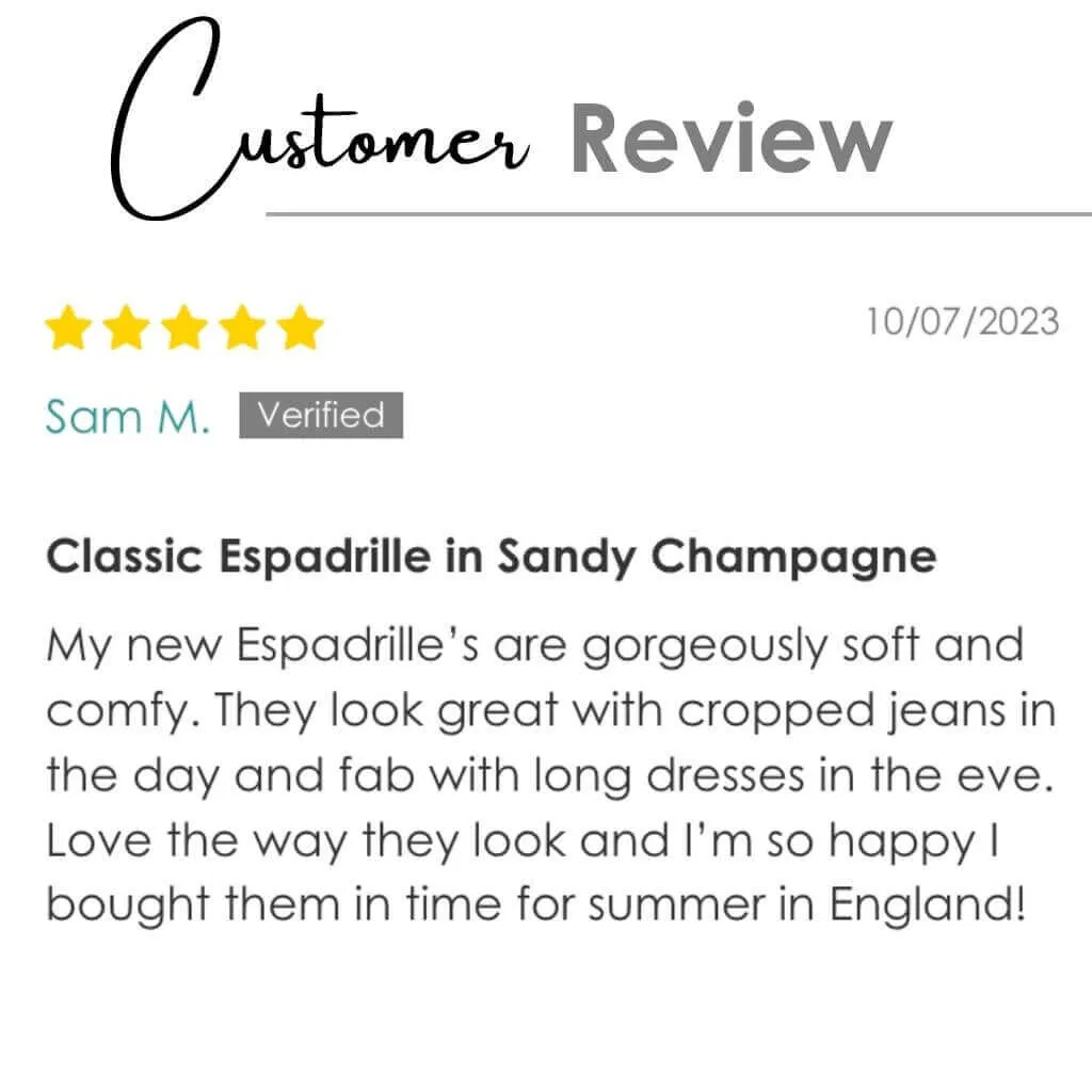 Classic Espadrille In Sandy Champagne