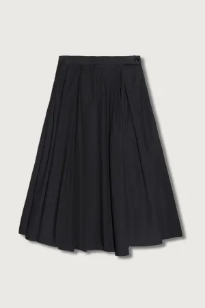 Cotton/Linen Double Pleated Skirt