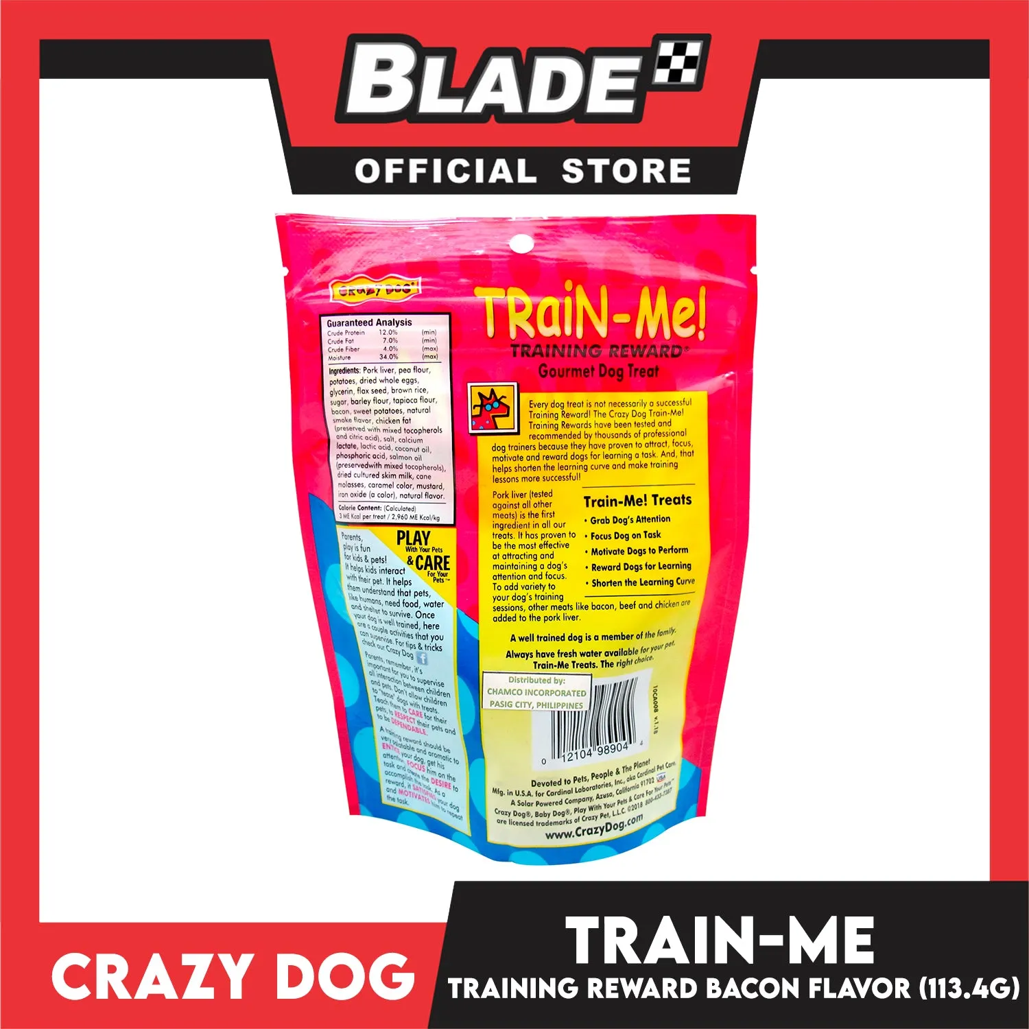 Crazy Dog Train-Me! Bacon Flavor 4oz Dog Treats