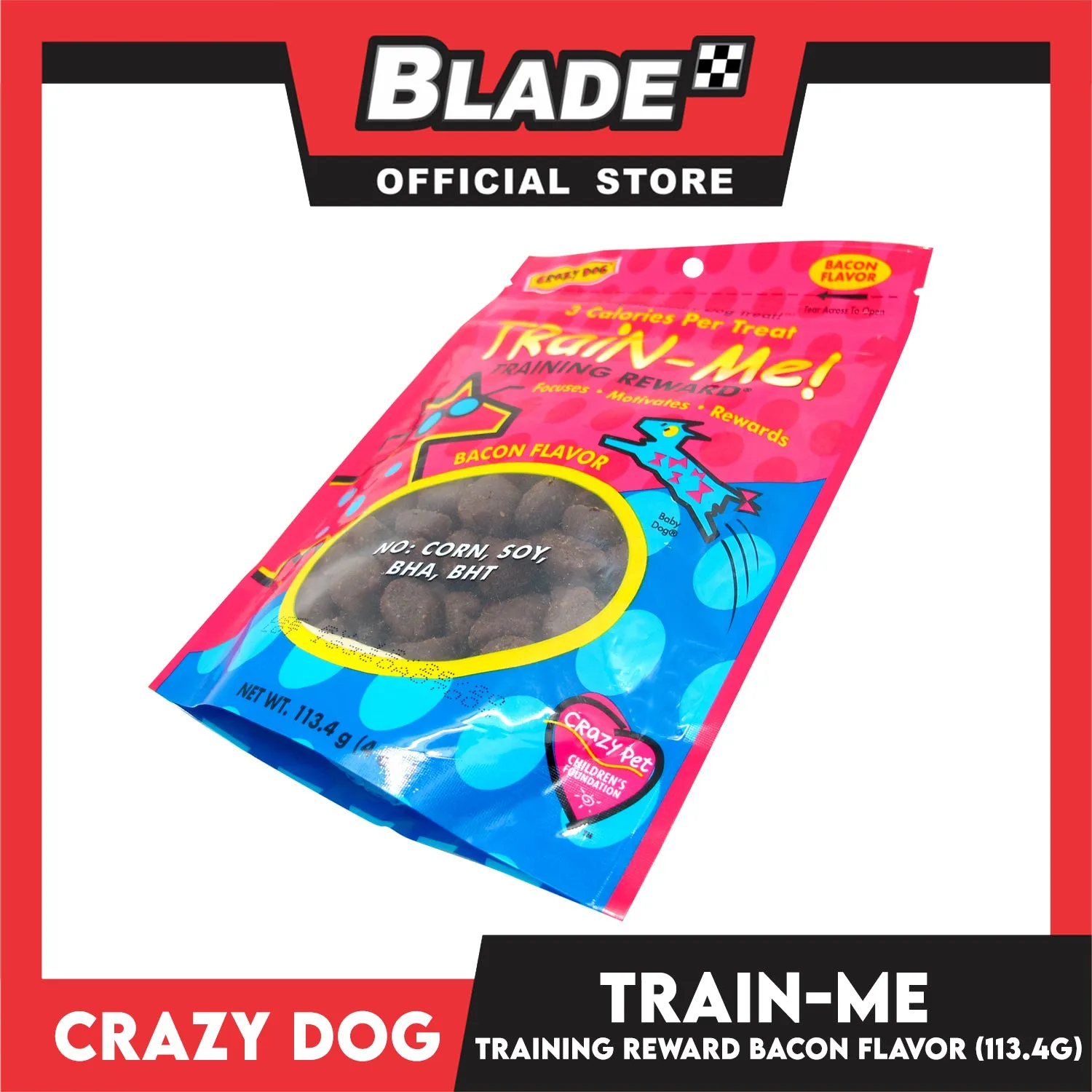 Crazy Dog Train-Me! Bacon Flavor 4oz Dog Treats