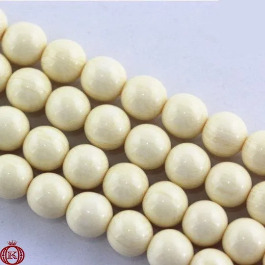 Cream Bone Beads Smooth Round