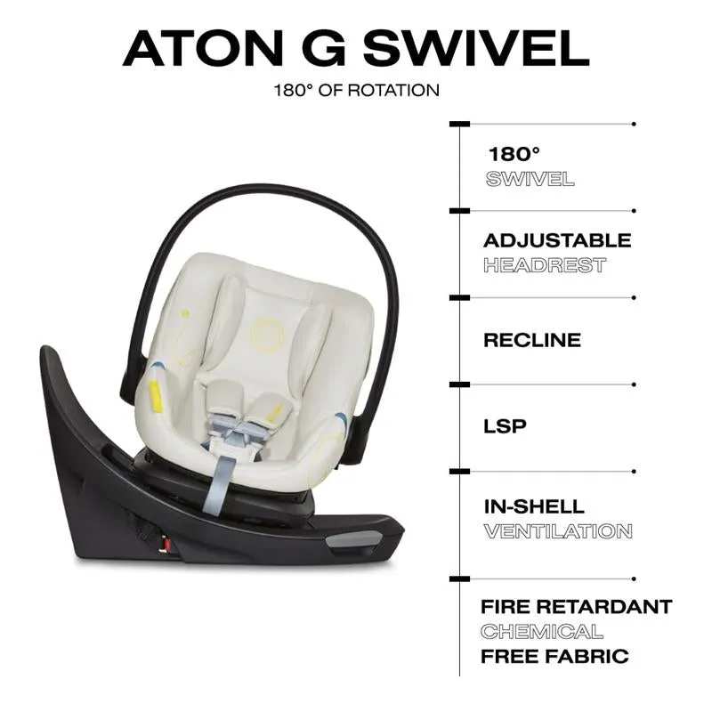 Cybex - Aton G Swivel Infant Car Seat with 180-Degree Rotate, Lava Grey