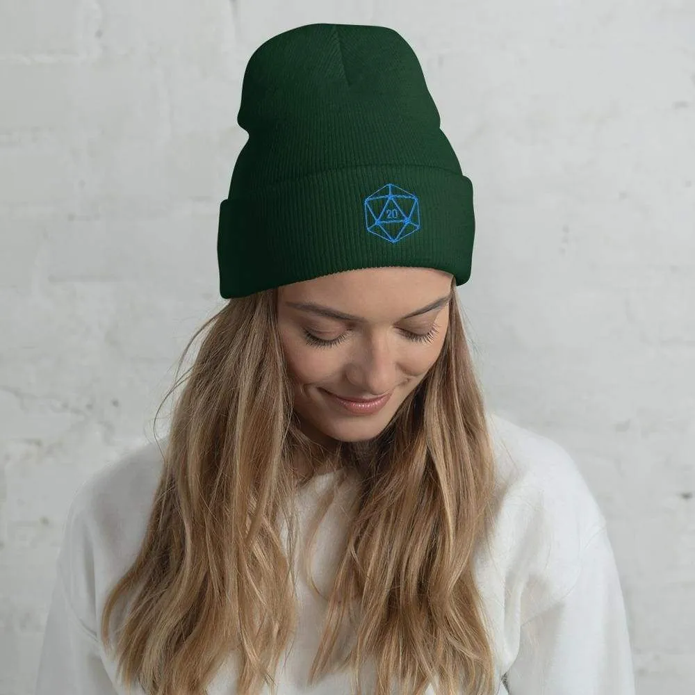 D20 Classic Teal Crit Cuffed Beanie / Tuque