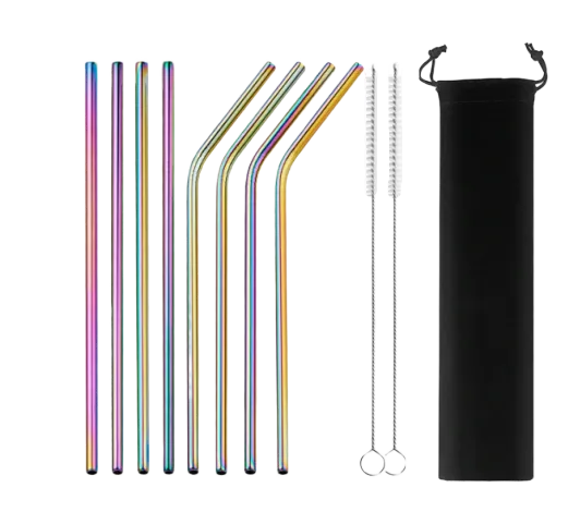 Eco-Friendly Reusable Straws - 8 Piece