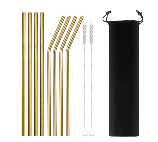 Eco-Friendly Reusable Straws - 8 Piece