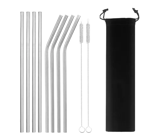 Eco-Friendly Reusable Straws - 8 Piece