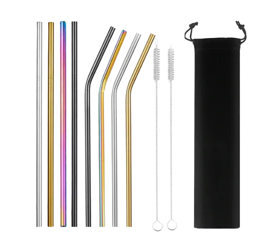 Eco-Friendly Reusable Straws - 8 Piece