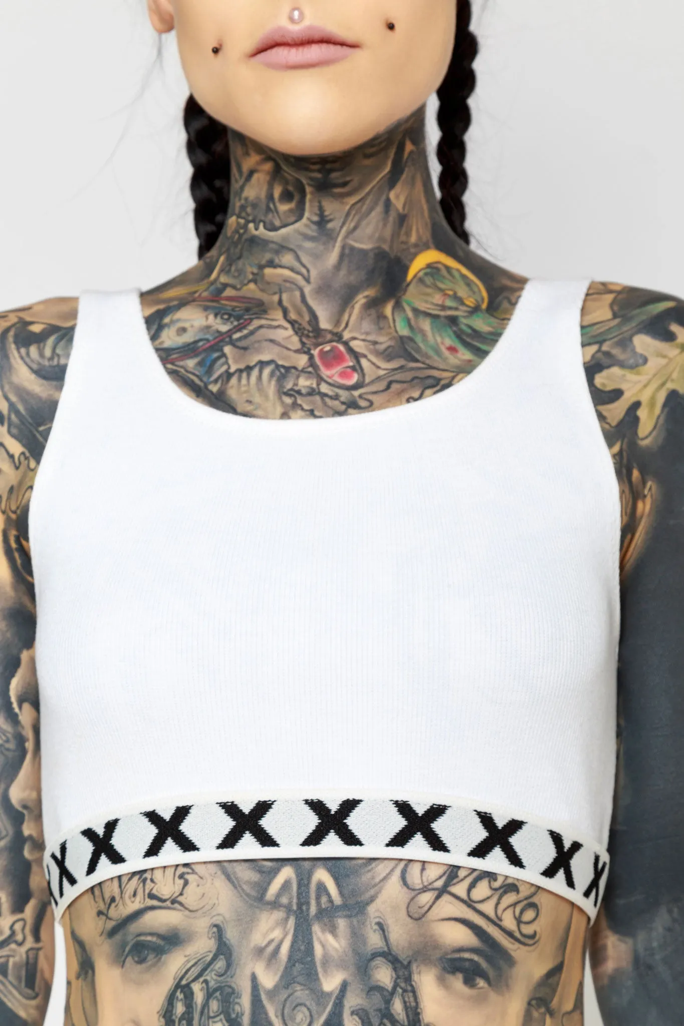 Elastic Band Rib Crop Top