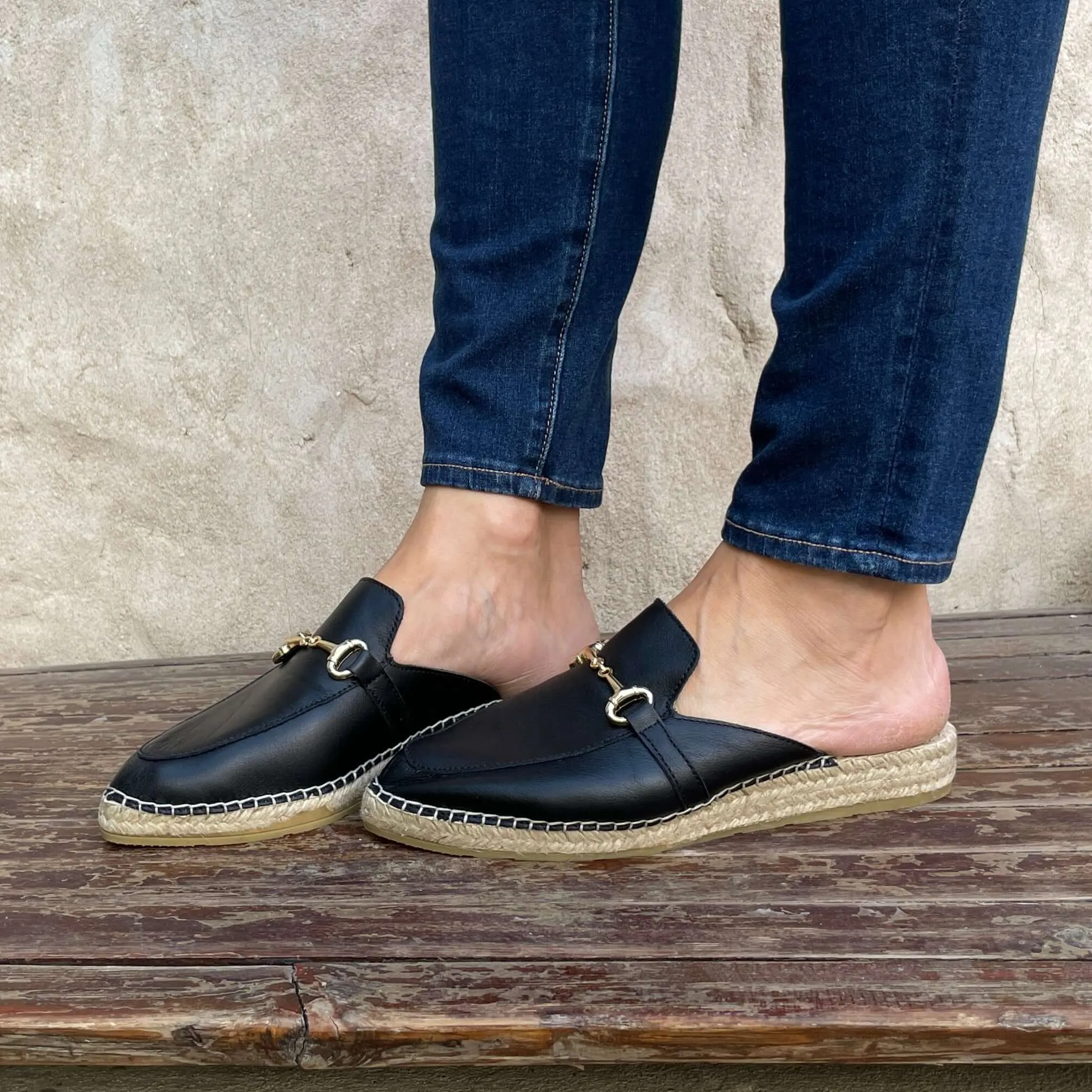 Espadrille Mule in Midnight