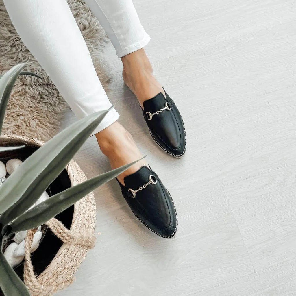 Espadrille Mule in Midnight