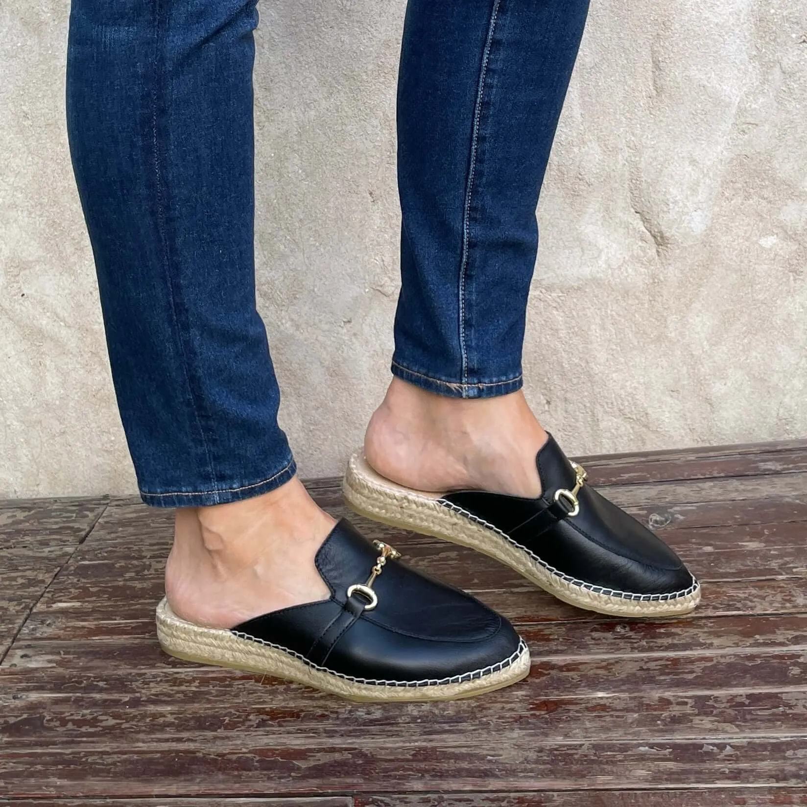 Espadrille Mule in Midnight