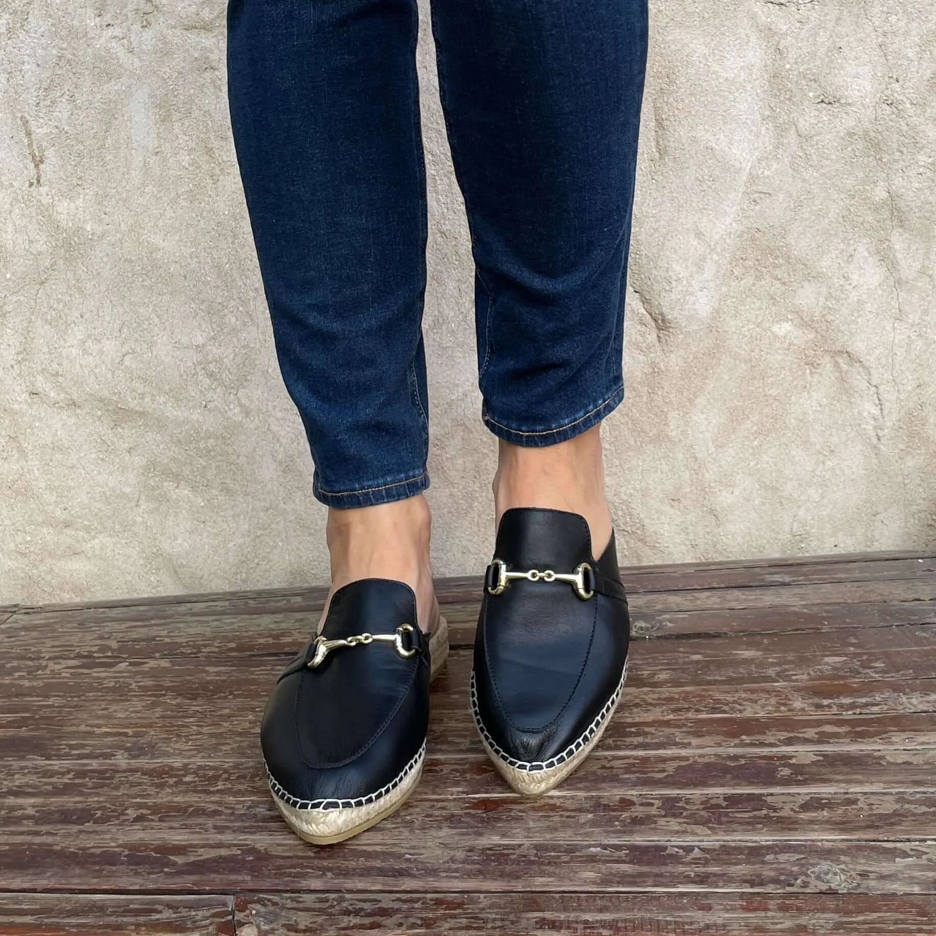 Espadrille Mule in Midnight