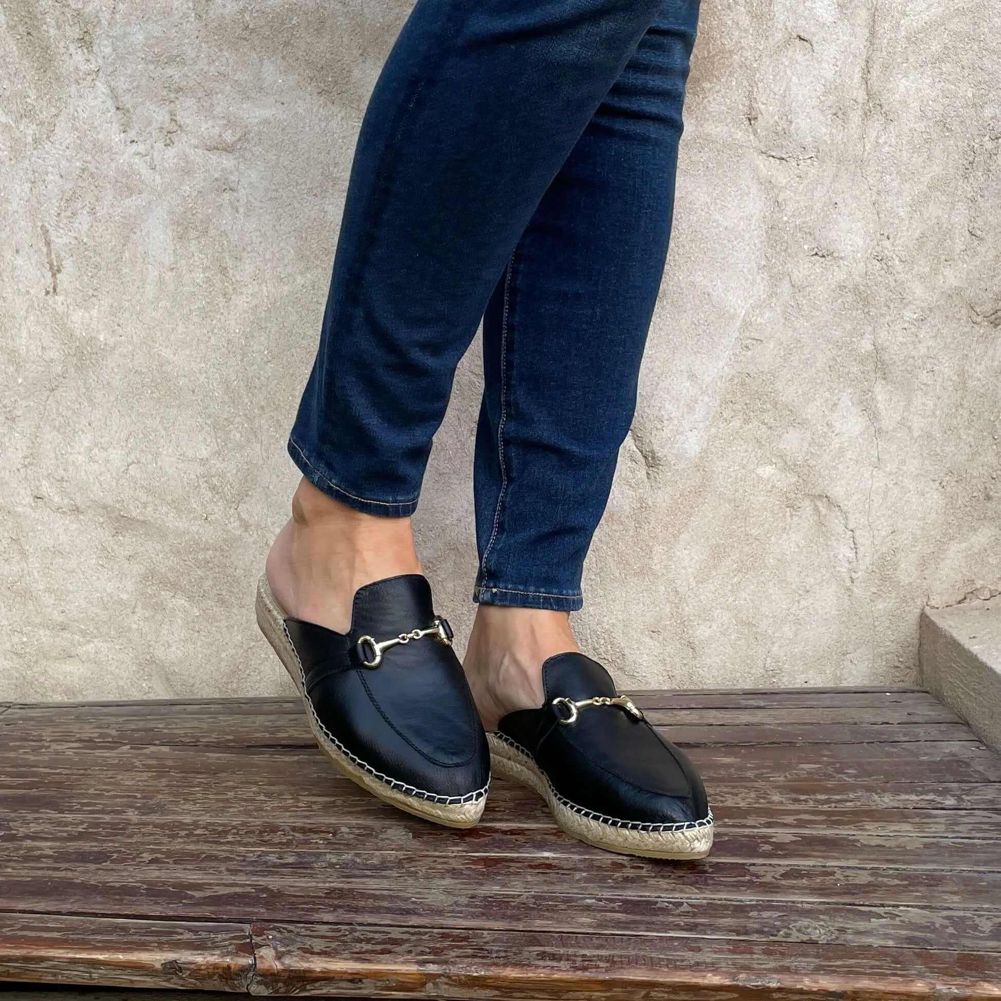 Espadrille Mule in Midnight
