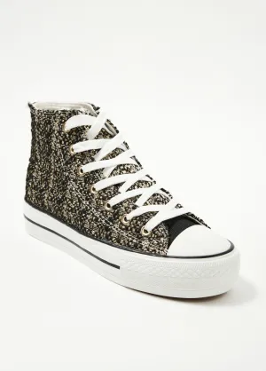 Fancy canvas high-top sneakers