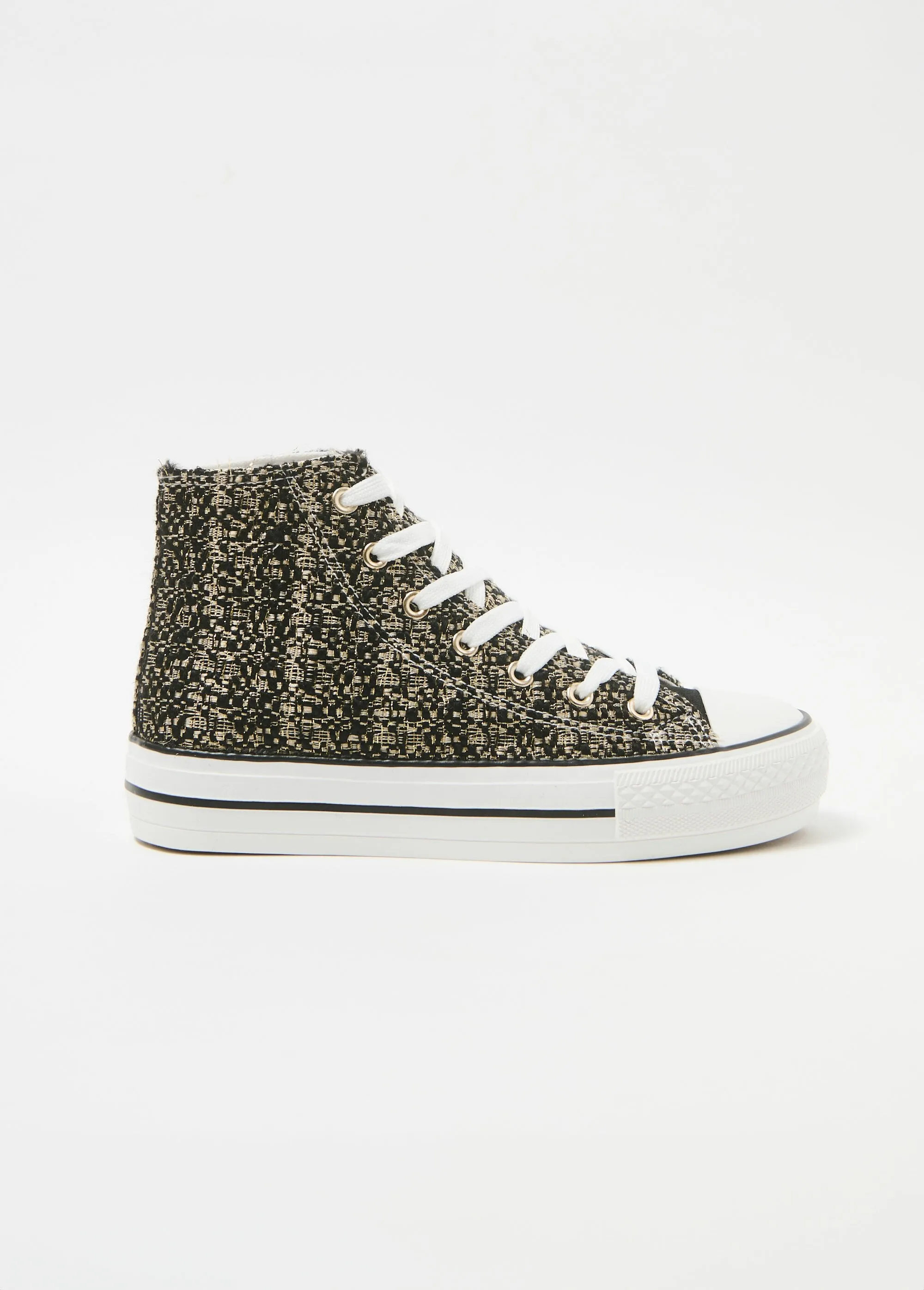 Fancy canvas high-top sneakers