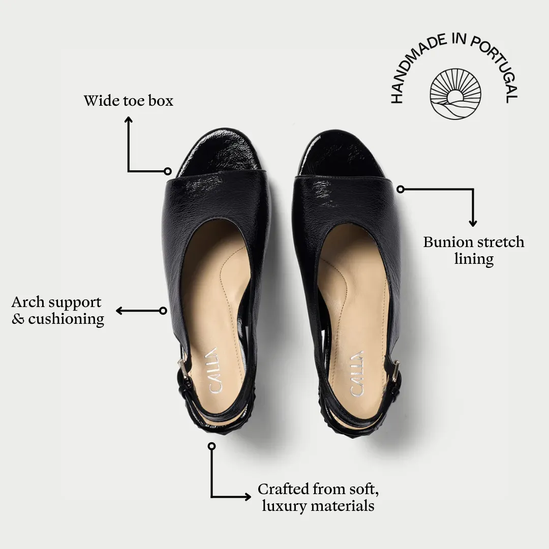 Fern - Black Shine Leather