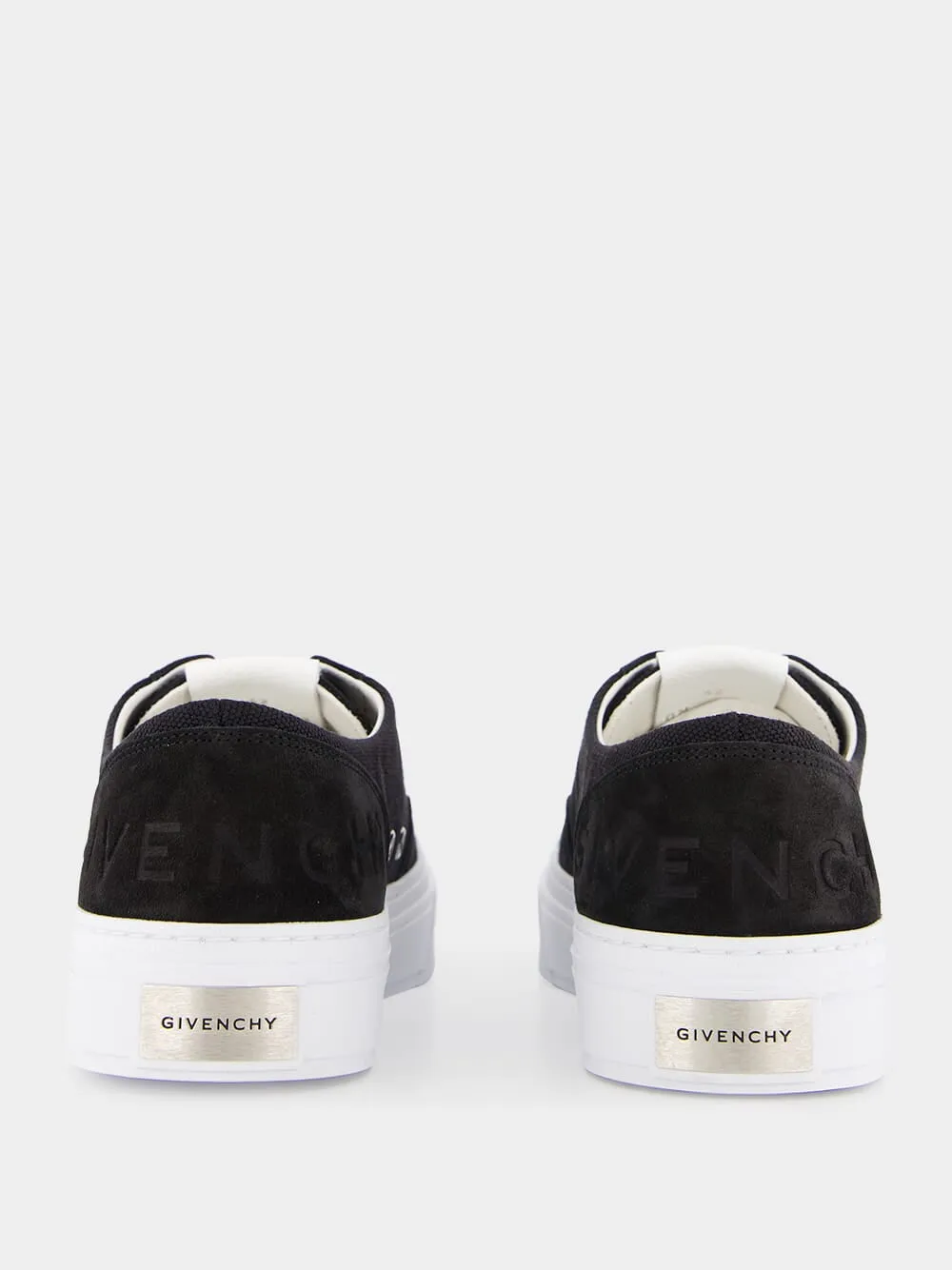 Givenchy City Black Canvas and Suede Sneakers
