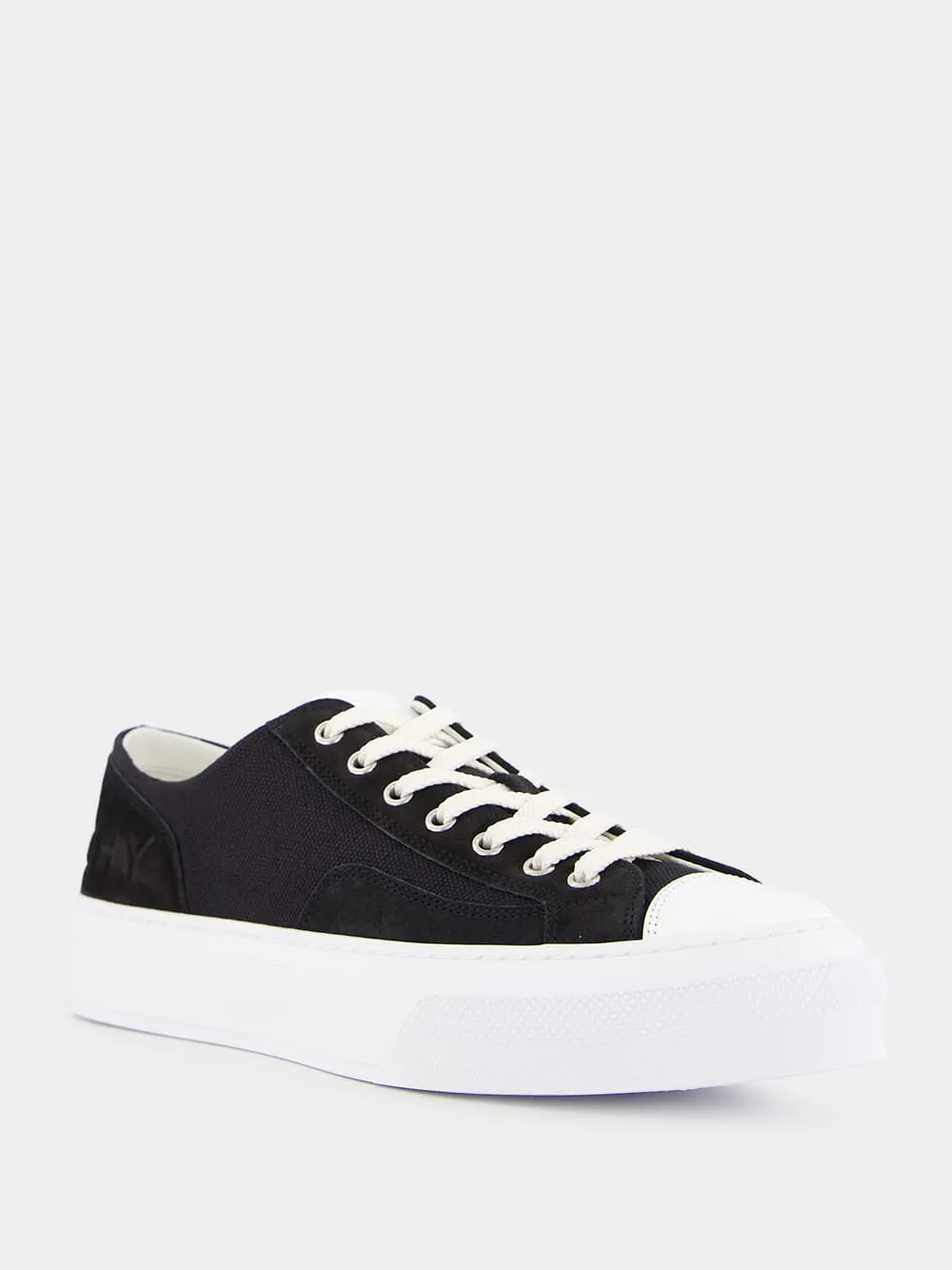 Givenchy City Black Canvas and Suede Sneakers