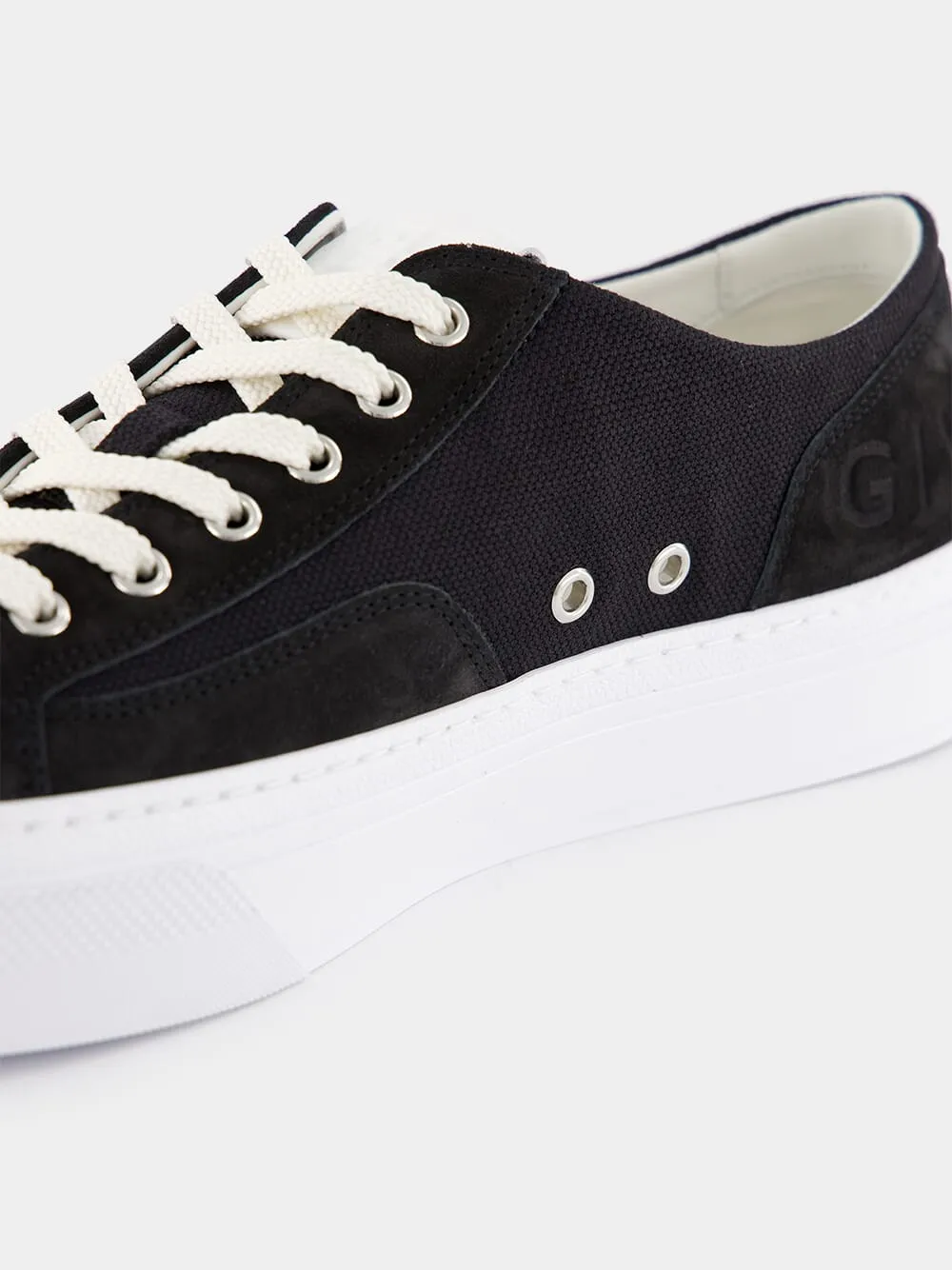 Givenchy City Black Canvas and Suede Sneakers