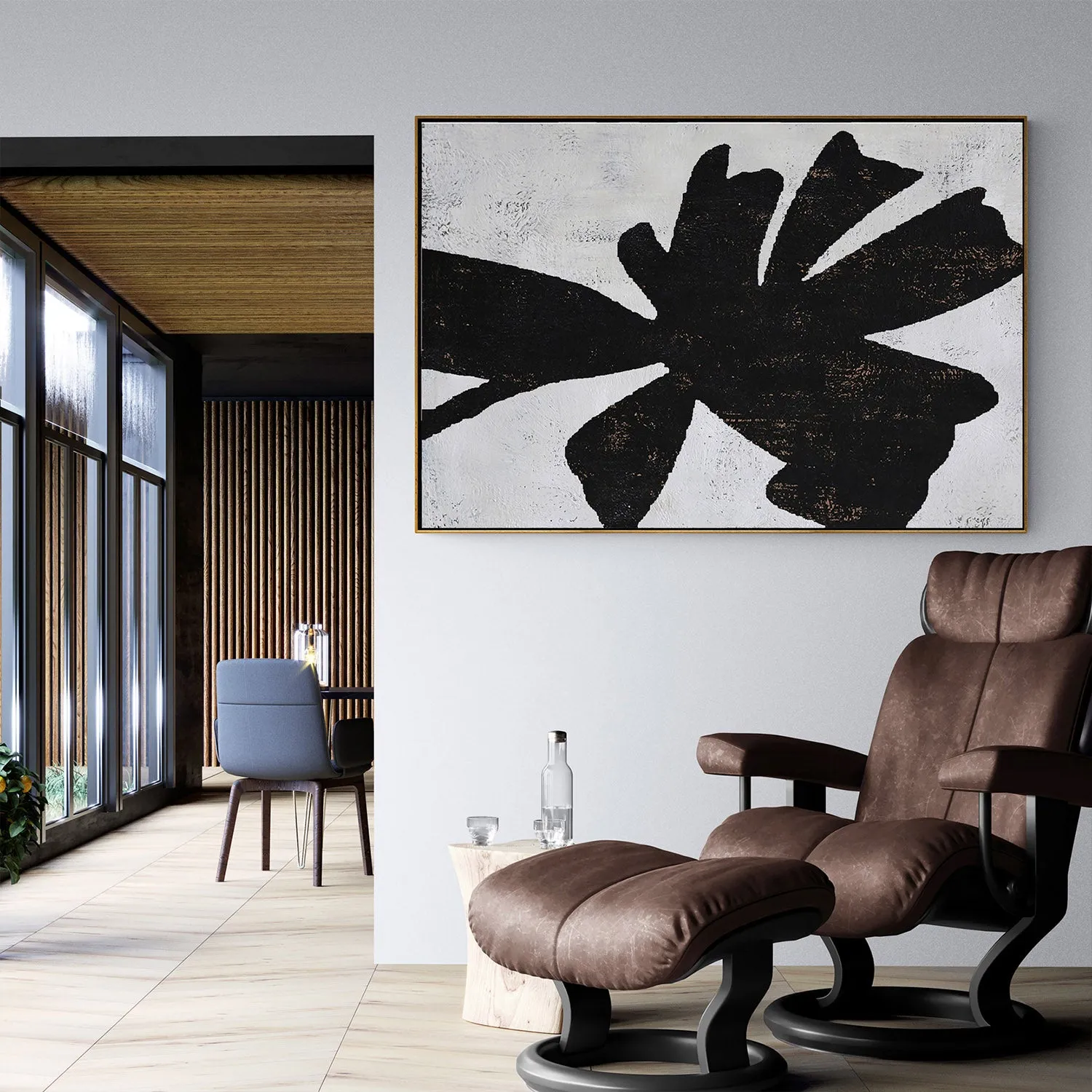 Horizontal Abstract Flower Painting H25H