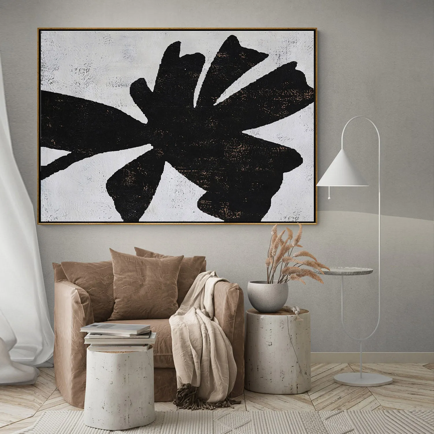 Horizontal Abstract Flower Painting H25H
