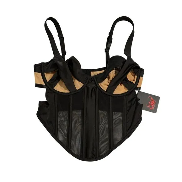 I.AM.GIA. ELOISE BUSTIER IN BLACK AND TAN