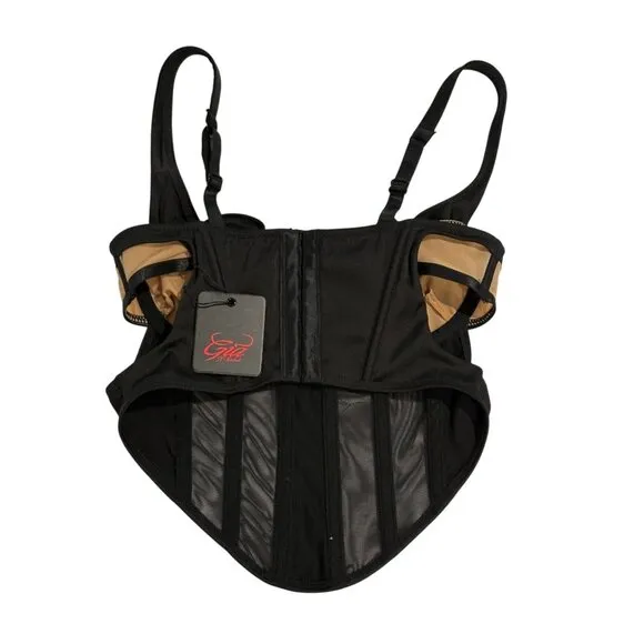 I.AM.GIA. ELOISE BUSTIER IN BLACK AND TAN