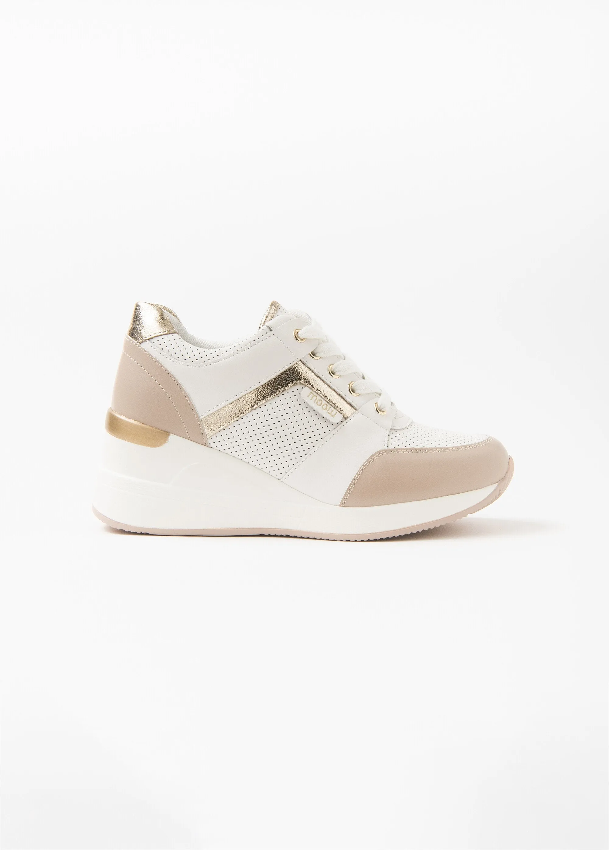 Iridescent lace-up wedge sneakers