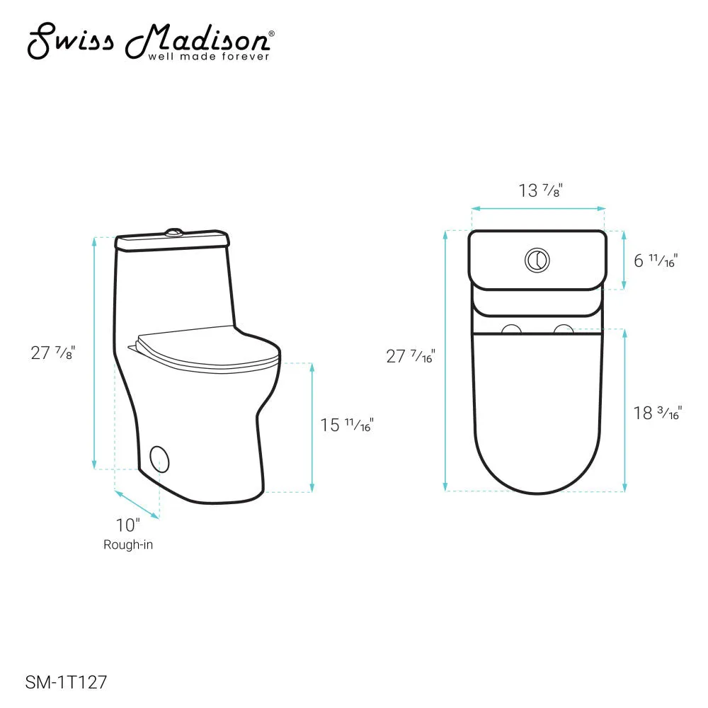 Ivy One-Piece Toilet, 10" Rough-in 1.1/1.6 gpf