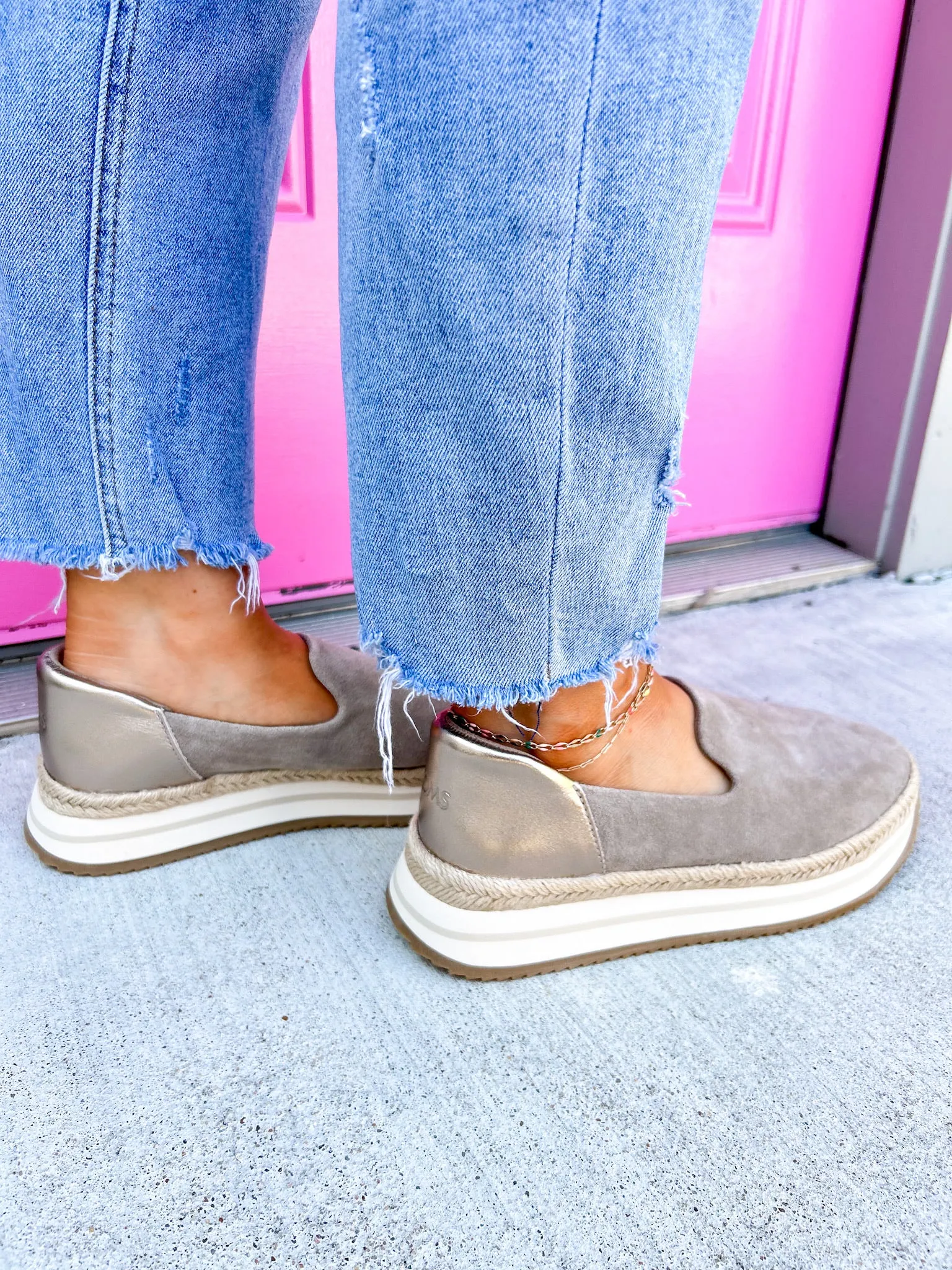 Jocelyn Taupe Metallic Suede Espadrille Sneaker