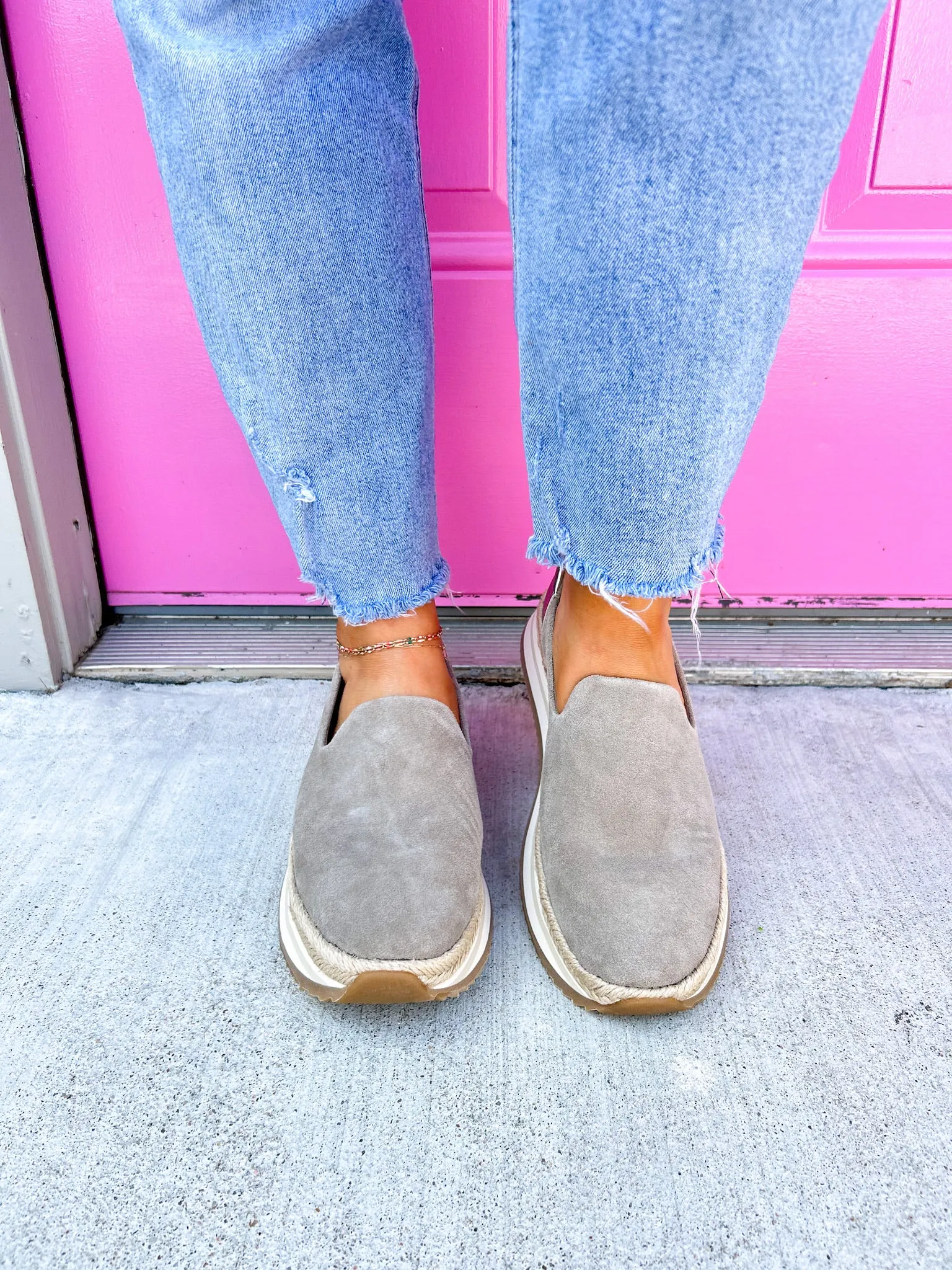 Jocelyn Taupe Metallic Suede Espadrille Sneaker