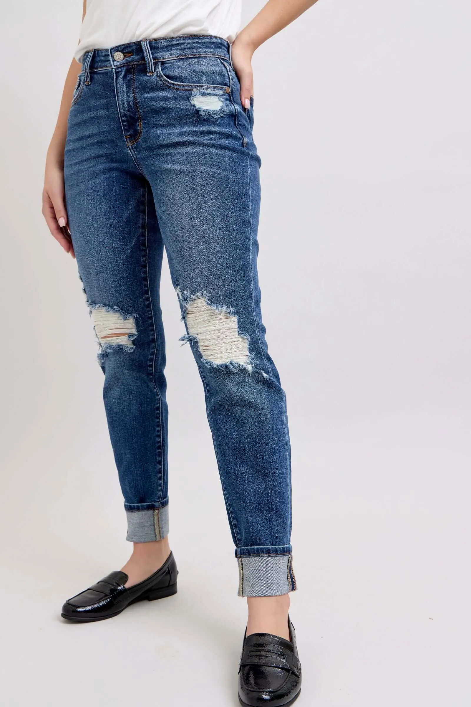 Judy Blue “Urban Edge” Mid Rise Boyfriend Jean