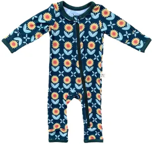 Kozi & Co Sunflowers Coverall with Zipper