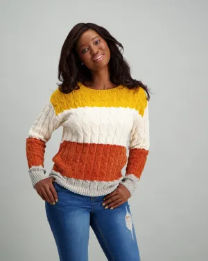 Ladies Spicy Striped Chenille Pullover - Multi