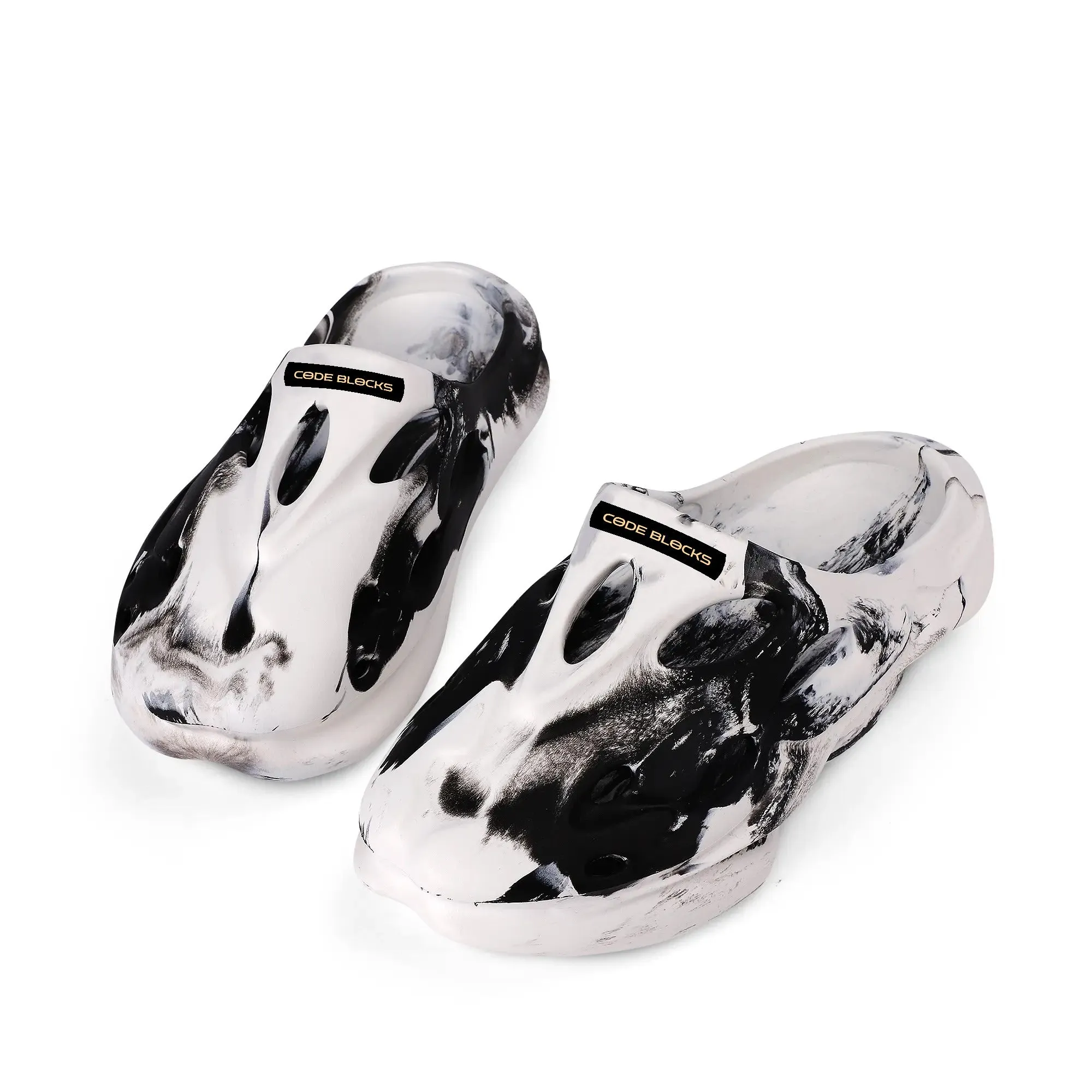 Leisure EVA Two-tone Hollow Out Clogs with Custom Name Logo Sandals