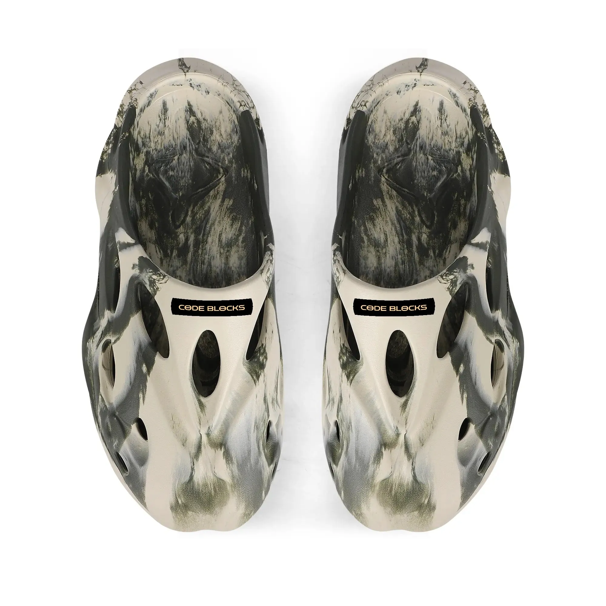 Leisure EVA Two-tone Hollow Out Clogs with Custom Name Logo Sandals