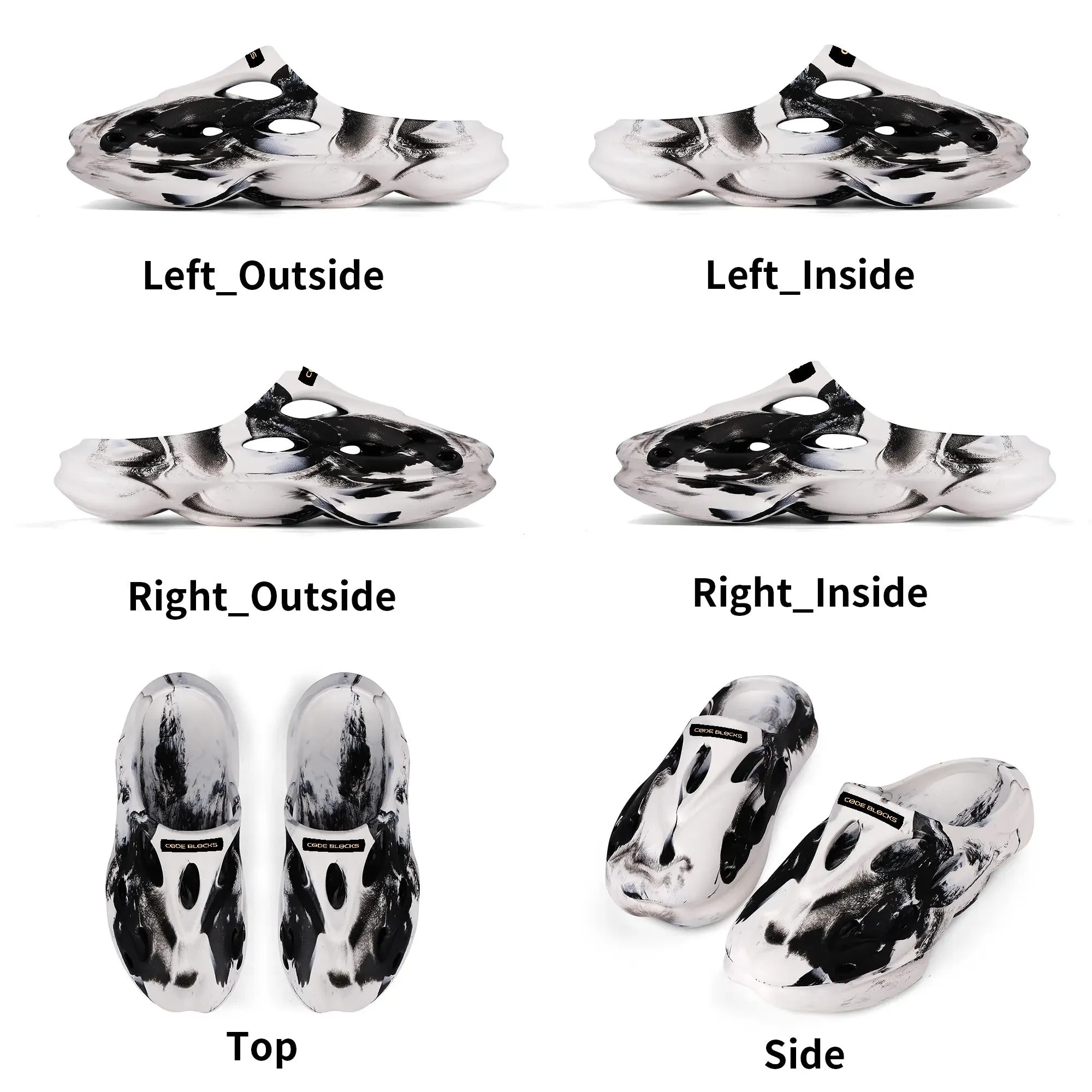 Leisure EVA Two-tone Hollow Out Clogs with Custom Name Logo Sandals