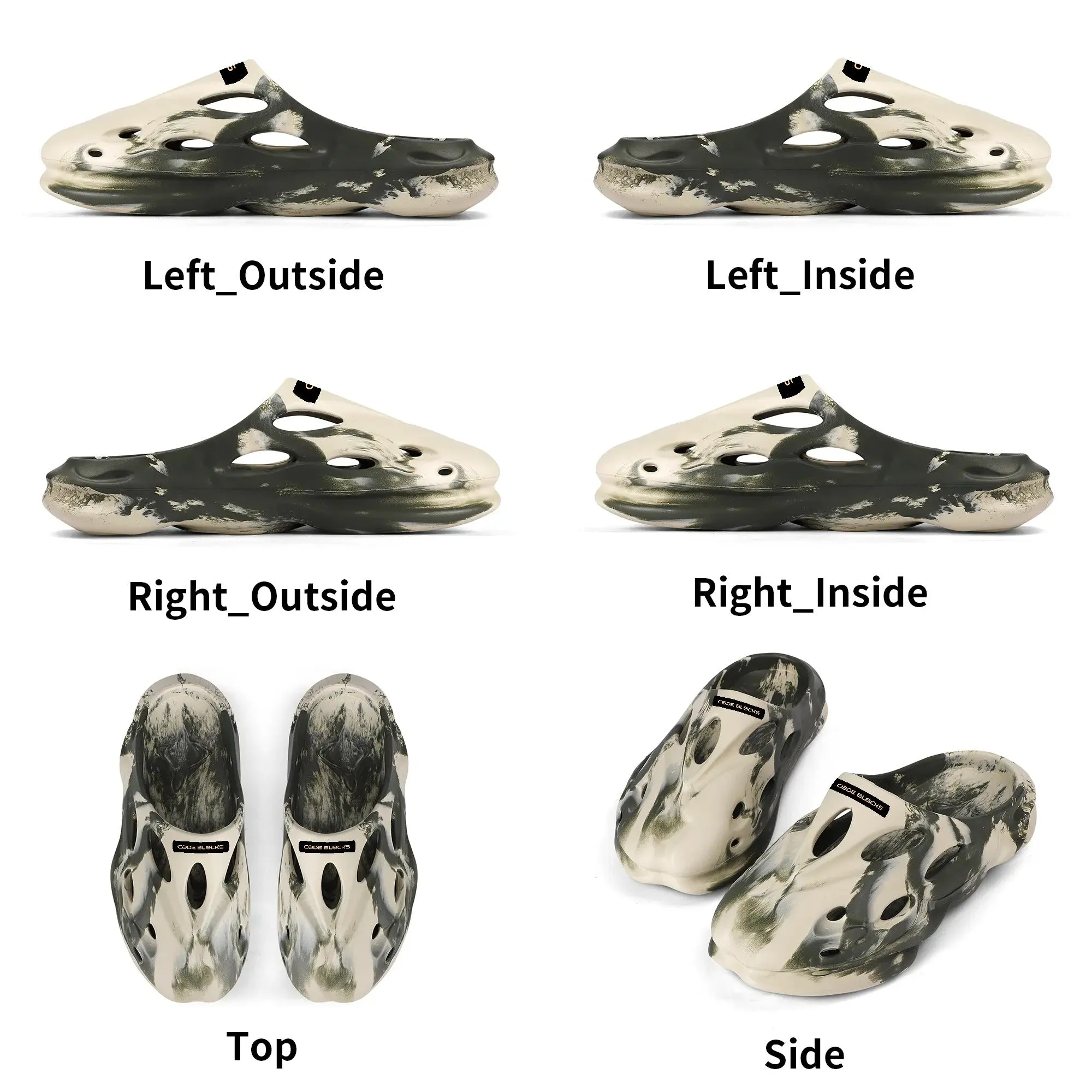 Leisure EVA Two-tone Hollow Out Clogs with Custom Name Logo Sandals