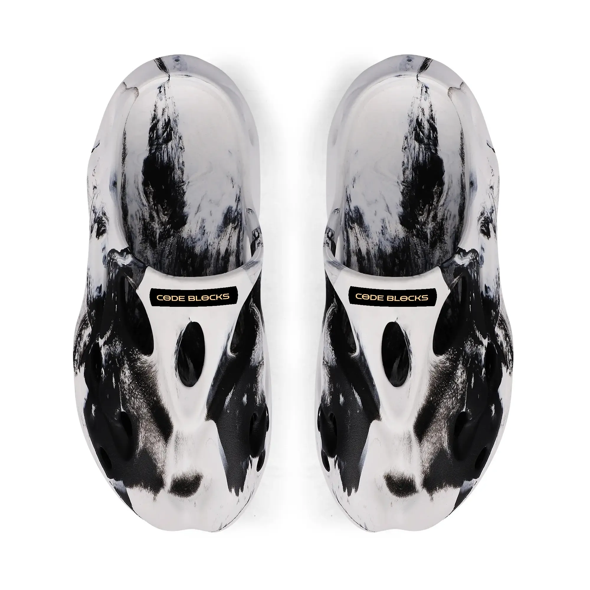 Leisure EVA Two-tone Hollow Out Clogs with Custom Name Logo Sandals