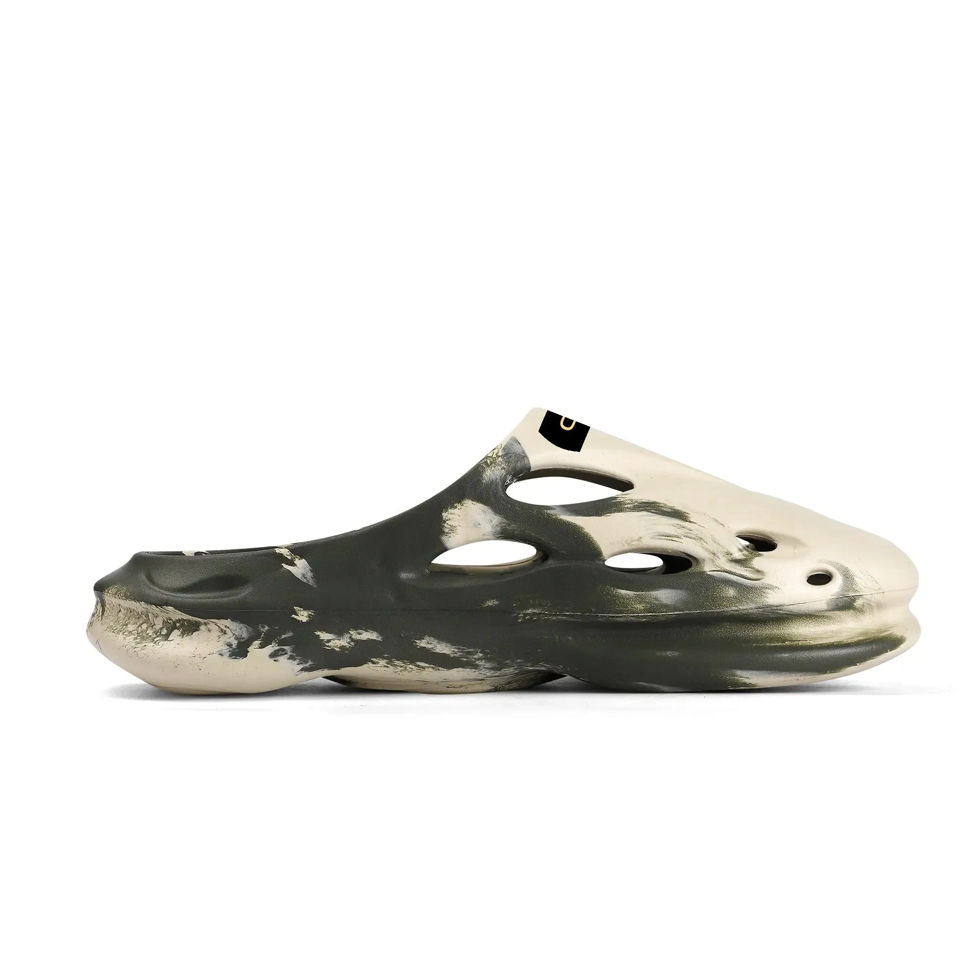 Leisure EVA Two-tone Hollow Out Clogs with Custom Name Logo Sandals