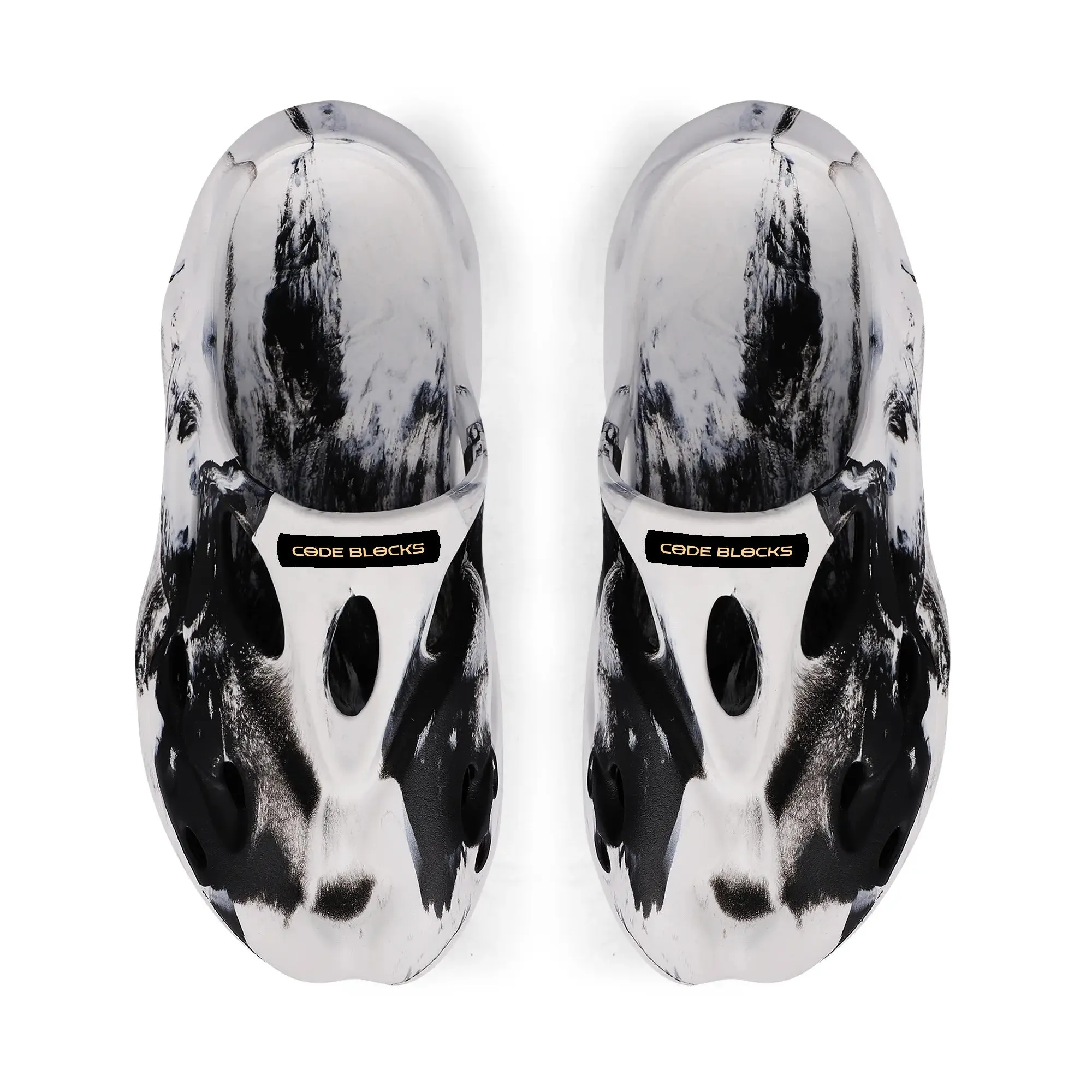 Leisure EVA Two-tone Hollow Out Clogs with Custom Name Logo Sandals