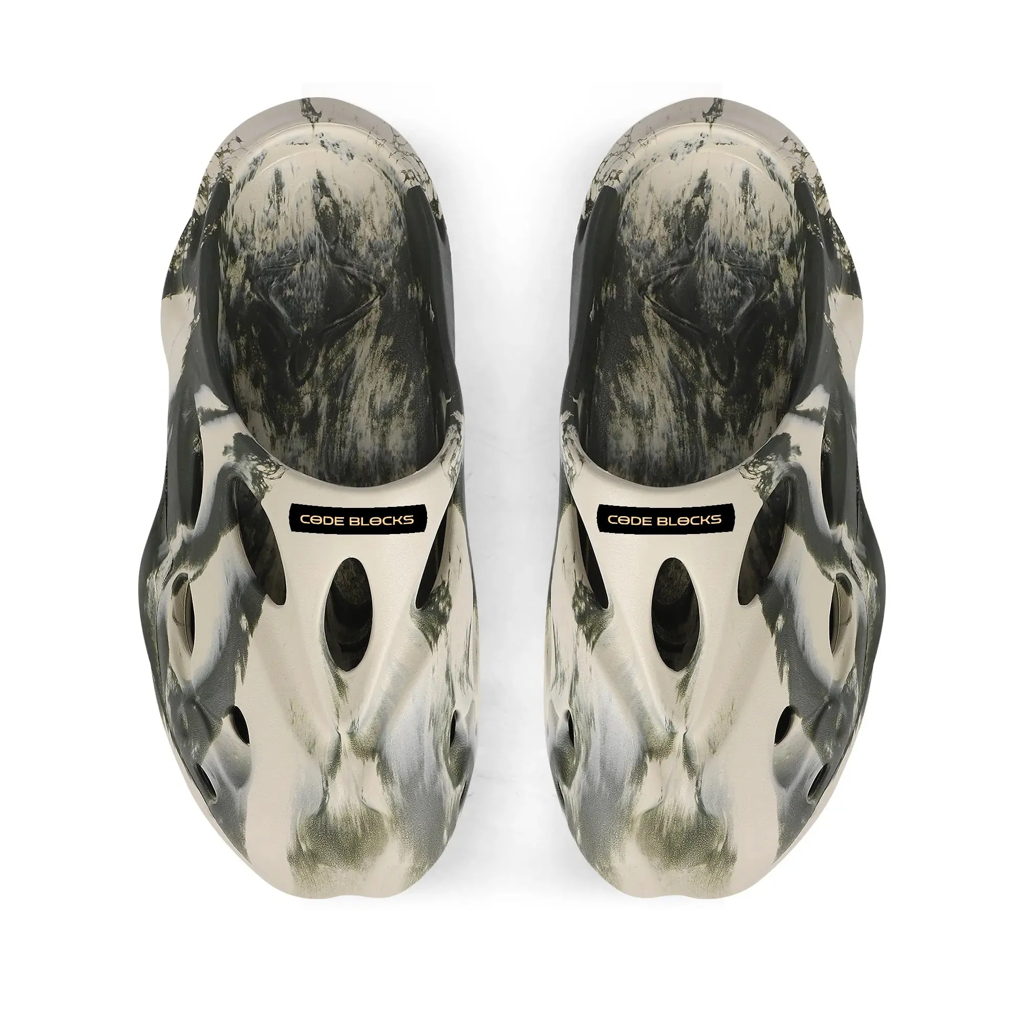 Leisure EVA Two-tone Hollow Out Clogs with Custom Name Logo Sandals