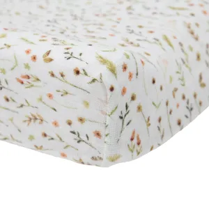 Little Unicorn Organic Cotton Muslin Changing Pad Cover (Floral Field)