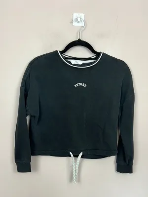 M&S Black cropped future sweatshirt 10-11y