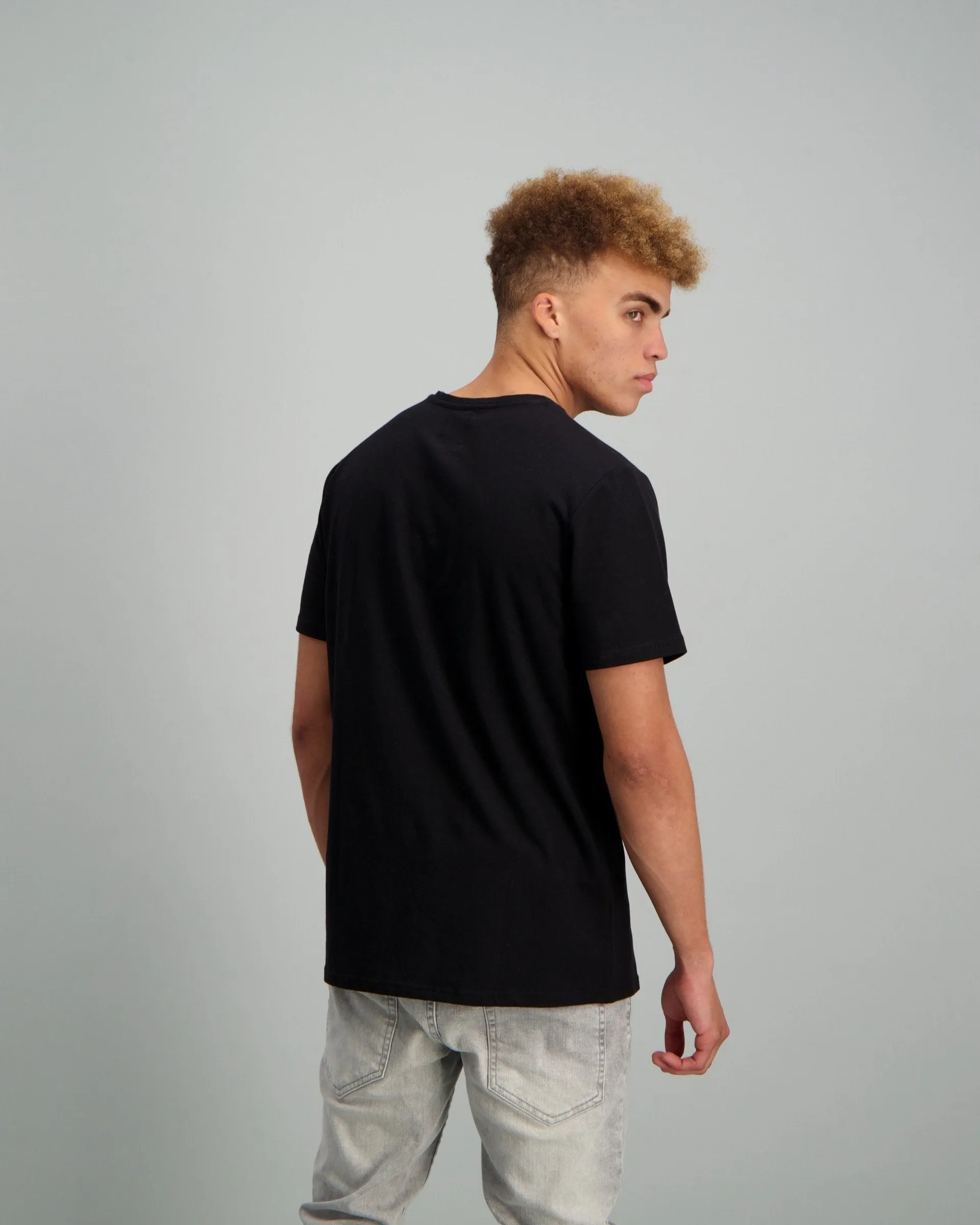 Men's Stretch Basic Crew Neck Slim T-Shirt - Black