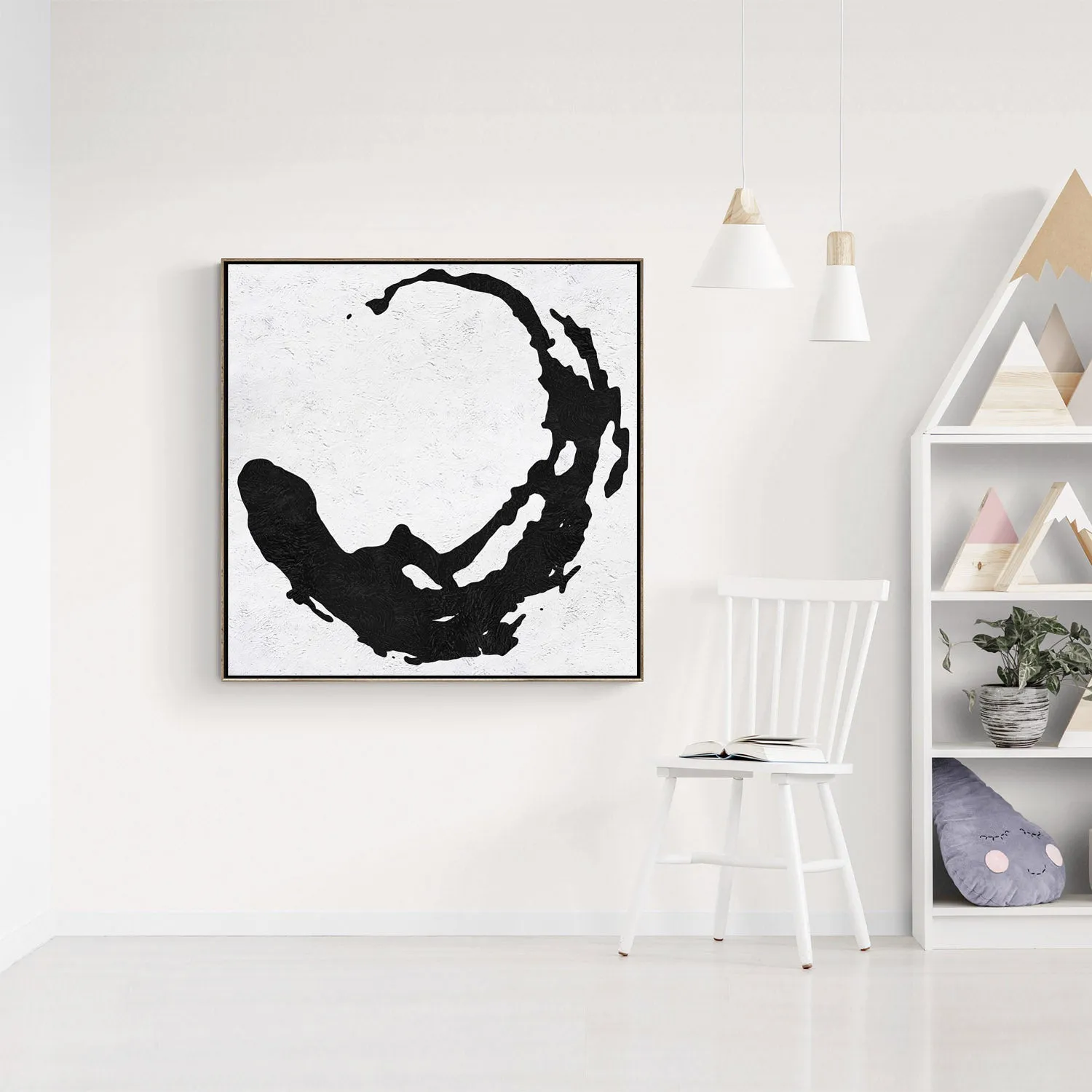 Minimal Black and White Painting MN51A