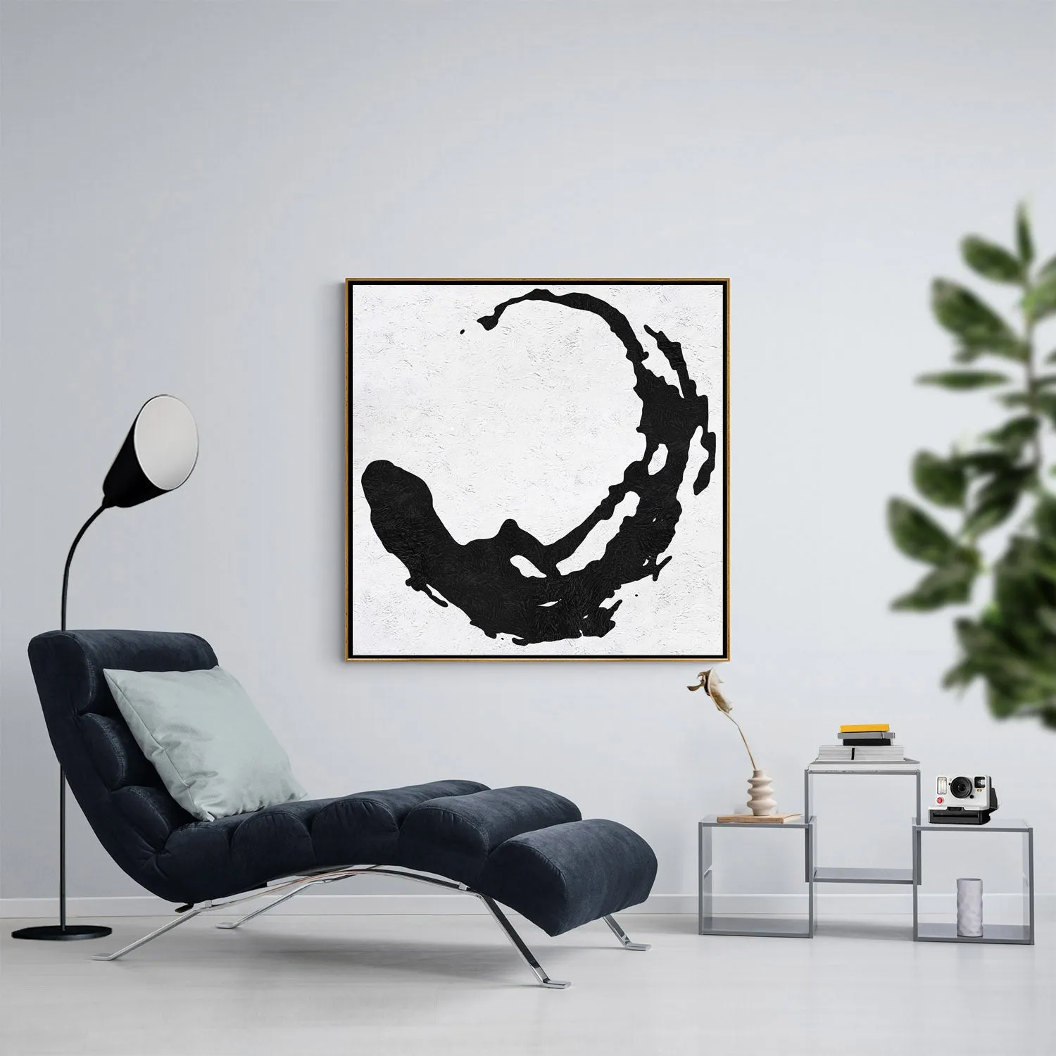 Minimal Black and White Painting MN51A